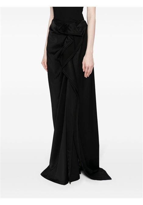 Black draped satin-finish maxi skirt - women DRIES VAN NOTEN | 2410108018081900