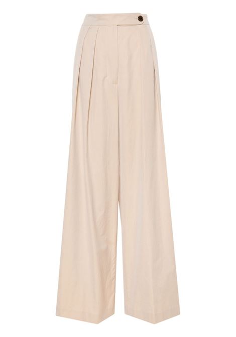 Beige tailored wide-leg trousers - women DRIES VAN NOTEN | 2410109008023103