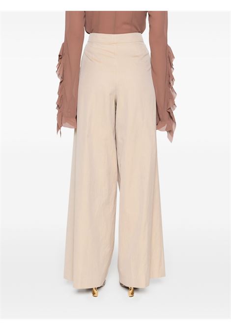 Beige tailored wide-leg trousers - women DRIES VAN NOTEN | 2410109008023103