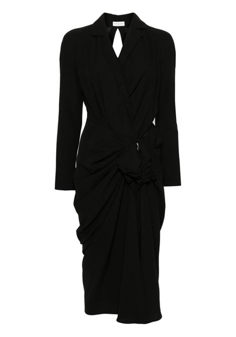 Black Donati ruffle-detail dress - women DRIES VAN NOTEN | 2410110638314900