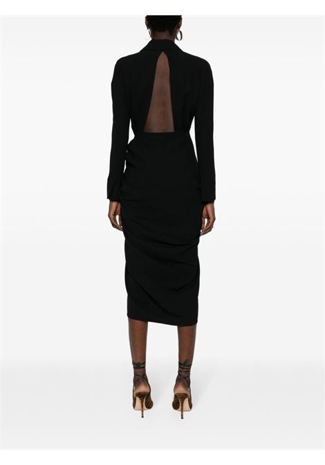 Black Donati ruffle-detail dress - women DRIES VAN NOTEN | 2410110638314900