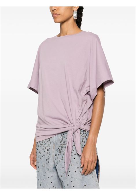 Lilac knot-detail T-shirt Dries Van Noten - women DRIES VAN NOTEN | 2410111068600403