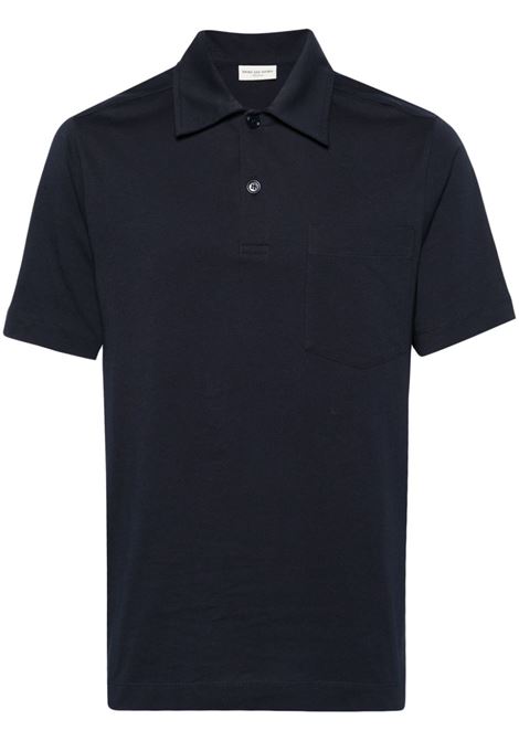 Blue navy chest-pocket polo shirt - men DRIES VAN NOTEN | 2410211048600509