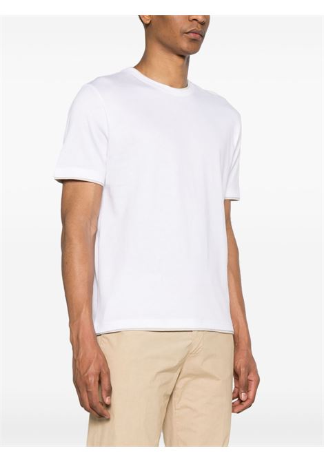 T-shirt con design a strati in bianco e beige - uomo ELEVENTY | I75TSHI02TES0I2010102