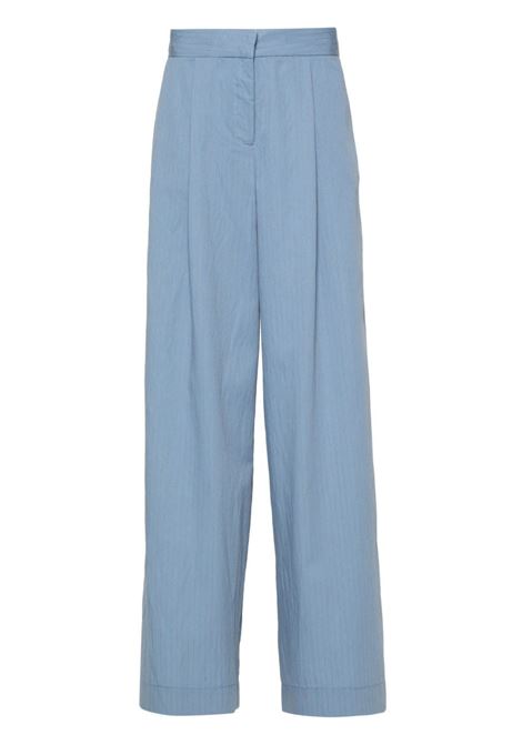 Pantaloni gessati a gamba ampia in blu - donna FEDERICA TOSI | FTE24PA14101263