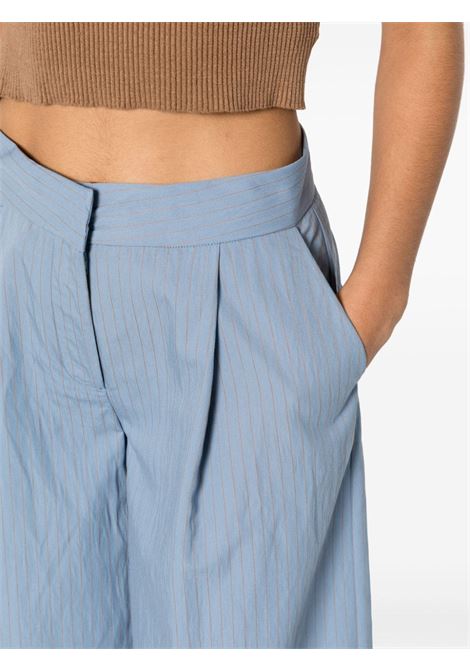 Pantaloni gessati a gamba ampia in blu - donna FEDERICA TOSI | FTE24PA14101263