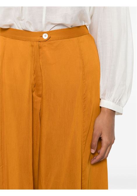 Caramel orange pleat-detailing palazzo trousers - women FORTE FORTE | 124061506