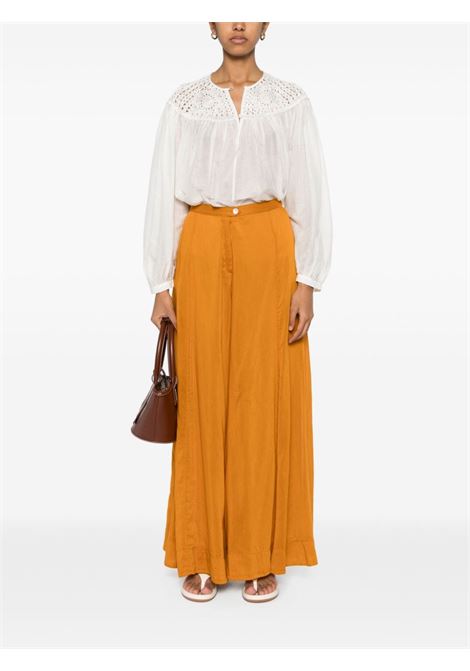 Caramel orange pleat-detailing palazzo trousers - women FORTE FORTE | 124061506