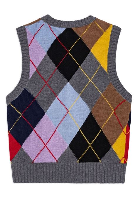 Gilet in maglia a intarsio con motivo arlecchino in  multicolore - donna GANNI | K2101523