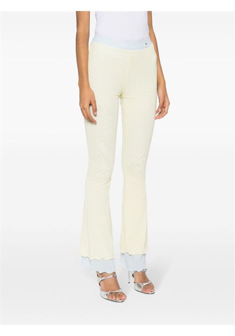 Yellow layered flared trousers - women GCDS | A1CW2908TA620