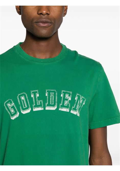 Green logo-print T-shirt -  men GOLDEN GOOSE | GMP01220P00135135882