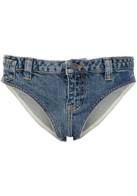Shorts in denim lavato in blu di Guess Usa - donna GUESS USA | W4GU06D5AC0GUUI