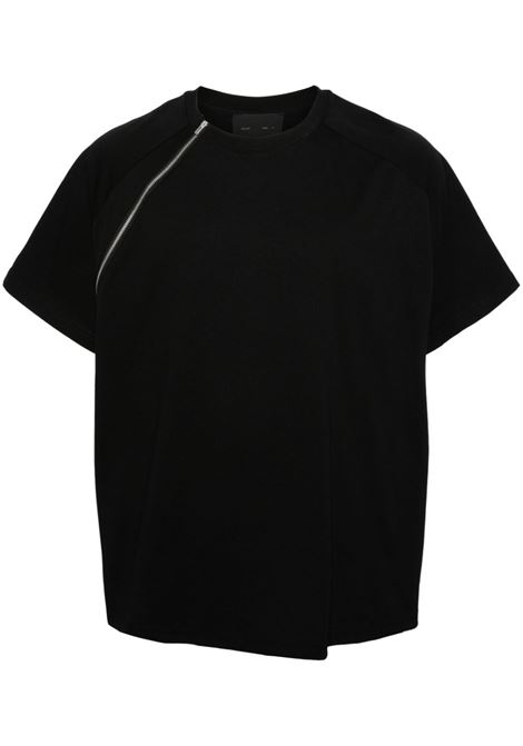 T-shirt con zip sequence in nero Heliot Emil - uomo HELIOT EMIL | HEM09090BLK01