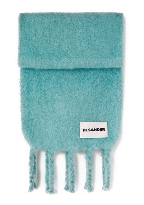 Sciarpa spazzolata con applicazione logo in blu - donna JIL SANDER | J52TE0014J40041440
