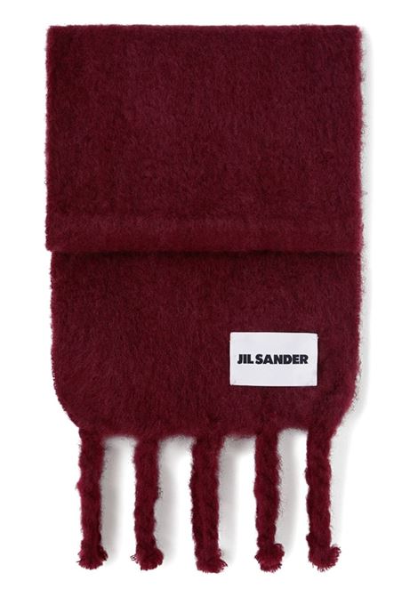 Sciarpa spazzolata con applicazione logo in bordeaux - donna JIL SANDER | J52TE0014J40041654