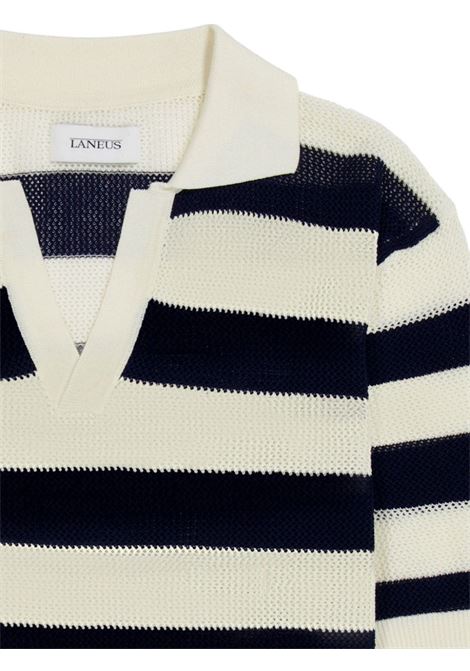Polo in maglia a righe in blu e bianco di LANEUS - uomo LANEUS | S4LAMAKP090061