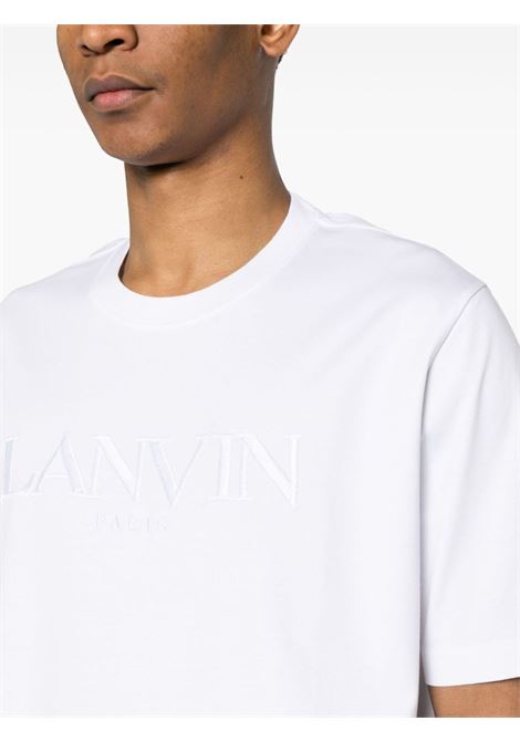 T-shirt con logo in bianco - uomo LANVIN | RMTS0010J20801