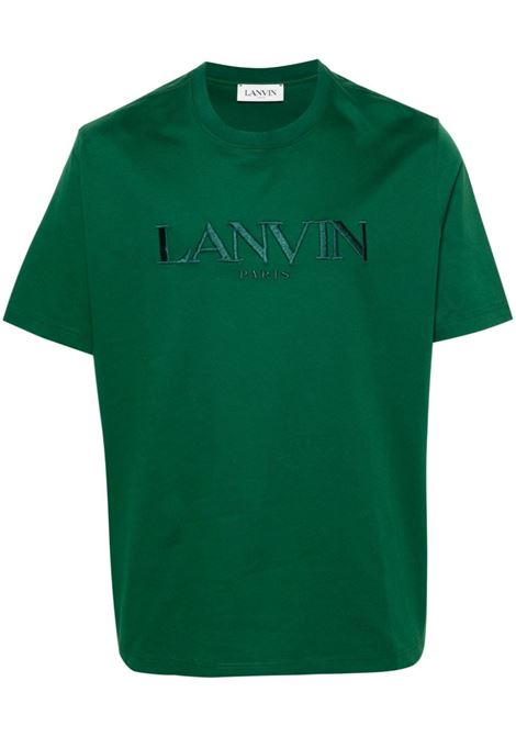 T-shirt con logo in verde - uomo LANVIN | RMTS0010J208474