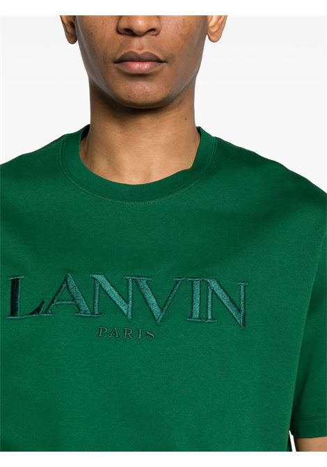 T-shirt con logo in verde - uomo LANVIN | RMTS0010J208474