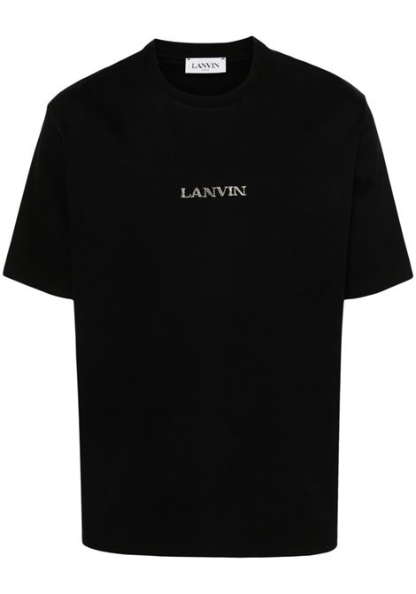 T-shirt con logo in nero - uomo LANVIN | RUTS0042J11010