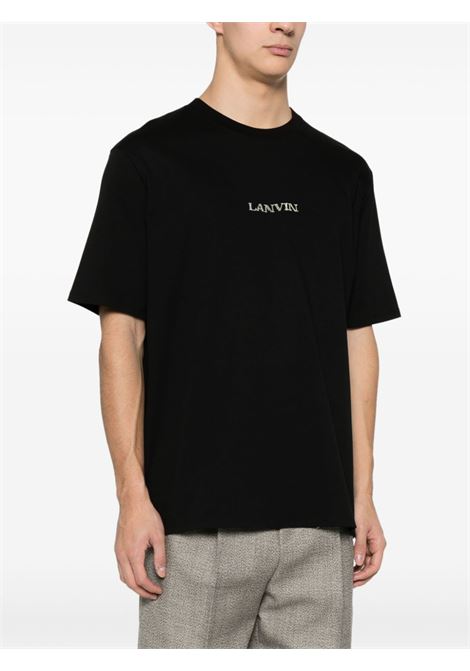 T-shirt con logo in nero - uomo LANVIN | RUTS0042J11010