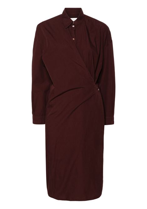 Brown asymmetric midi shirtdress - women LEMAIRE | DR1024LF445BR399