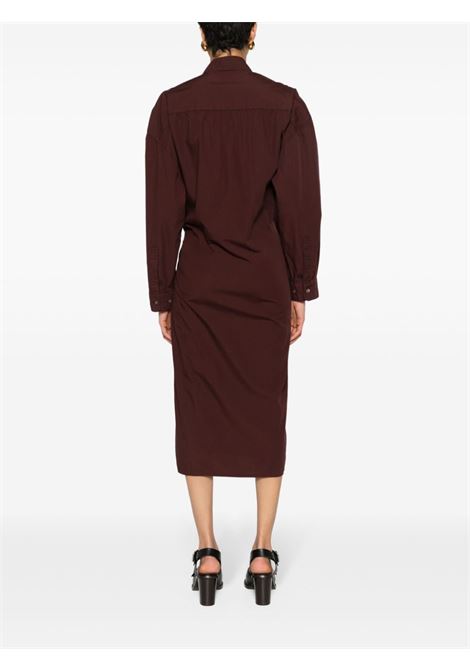 Brown asymmetric midi shirtdress - women LEMAIRE | DR1024LF445BR399