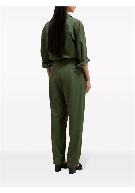 Pantaloni sartoriali con pieghe in verde - unisex LEMAIRE | PA1084LF1210GR627