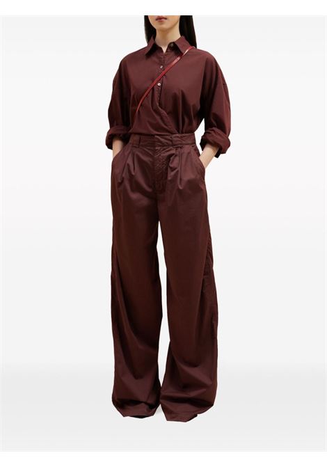 Grey belted straight-leg trousers - women LEMAIRE | PA1095LF1206BR399