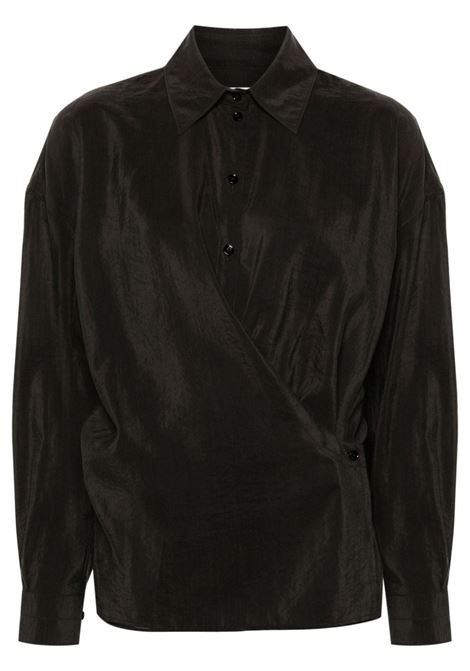 Camicia drappeggiata in marrone  - donna LEMAIRE | SH1032LF208BR507
