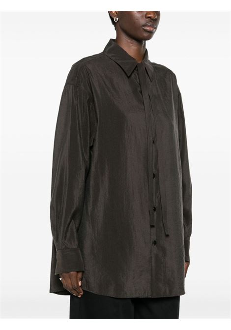 Camicia con fiocco in marrone - donna LEMAIRE | SH1051LF208BR507