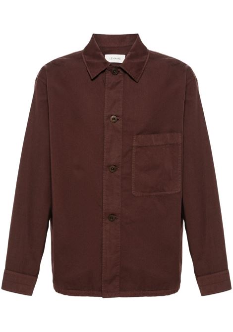 Brown plain shirt - men LEMAIRE | SH1090LF1206BR399