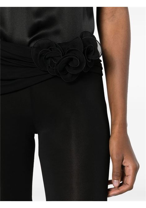 Black floral-appliqu? cropped leggings - women MAGDA BUTRYM | 231424BLK