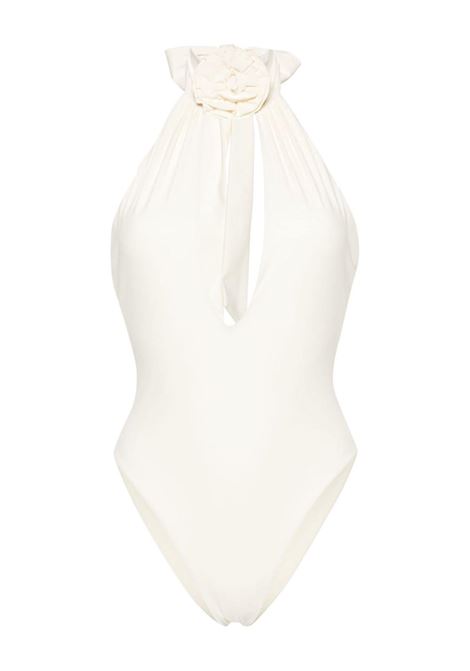 White floral-appliqu? halterneck swimsuit - women MAGDA BUTRYM | 898424CRM