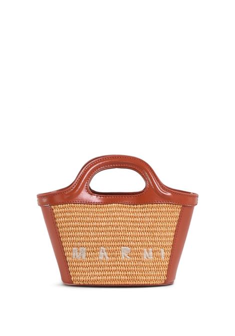 Beige and brown Tropicalia logo-embroidered mini bag - women  MARNI | BMMP0067Q0P3860ZO709