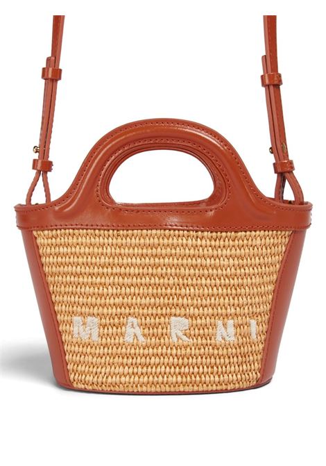 Beige and brown Tropicalia logo-embroidered mini bag - women  MARNI | BMMP0067Q0P3860ZO709