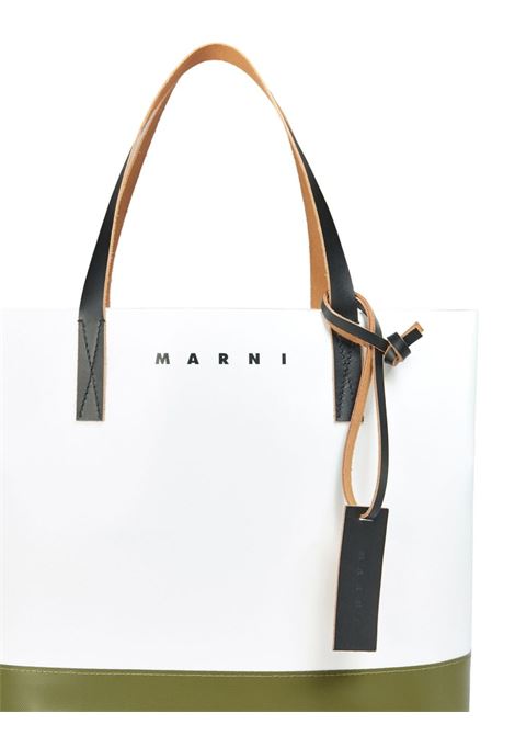 White and green Tribeca debossed-logo bag - unisex MARNI | SHMQ0037A0P5769ZO745