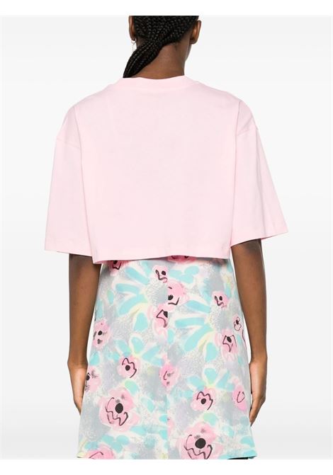 T-shirt crop con stampa in rosa - donna MARNI | THJE0301P1USCS11LOC18