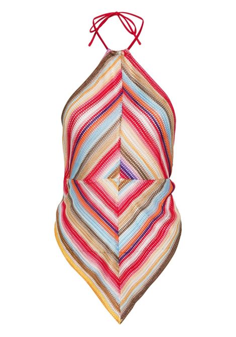 Top a maglia aperta a zigzag in multicolore - donna MISSONI | Top | MS24SK02BR00UWS4158