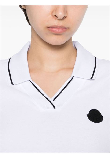 Polo con applicazione logo in bianco - donna MONCLER | 8A00001899TW001