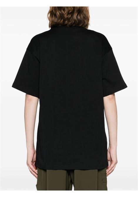 T-shirt con logo ricamato in nero - donna MOSCHINO | A070205412555
