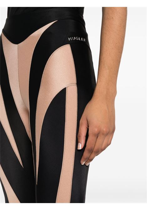 Black panelled spiral leggings ? women MUGLER | 24P1PA0240850B2999