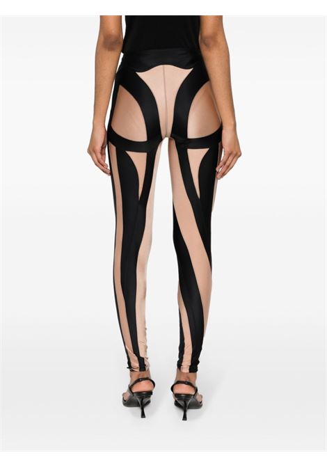 Black panelled spiral leggings ? women MUGLER | 24P1PA0240850B2999