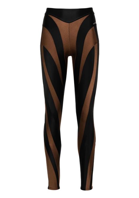 Black/Brown bi-color spiral leggings ? women MUGLER | 24P1PA0240850B399