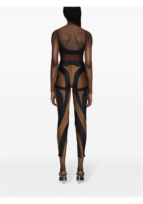 Black/Brown bi-color spiral leggings ? women MUGLER | 24P1PA0240850B399