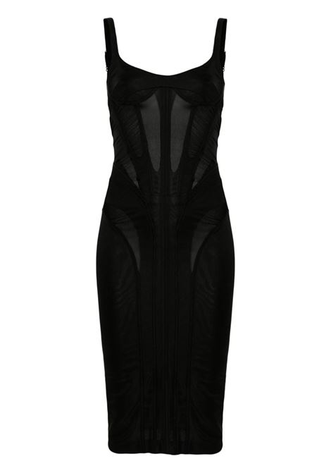 Black corset-style midi dress ? women  MUGLER | 24P1RO15556951999