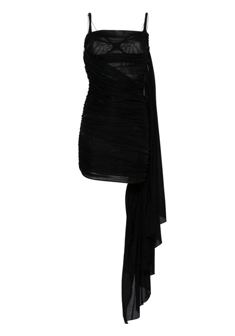 Black open-back draped minidress ? women  MUGLER | 24P1RO15626951999