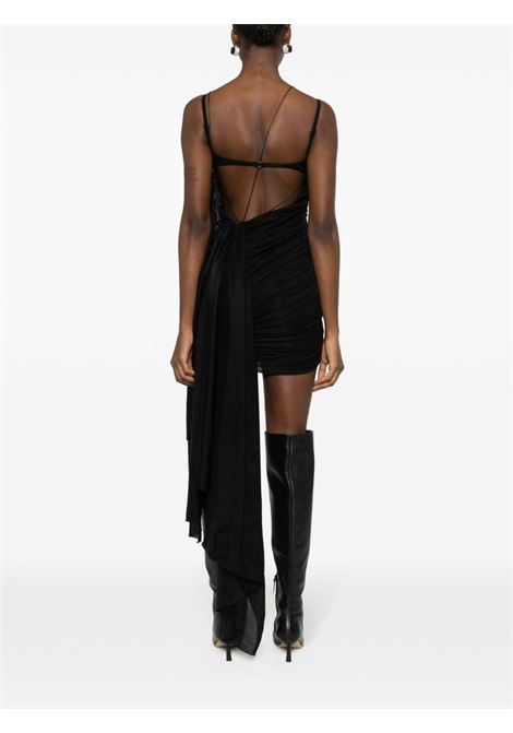 Black open-back draped minidress ? women  MUGLER | 24P1RO15626951999