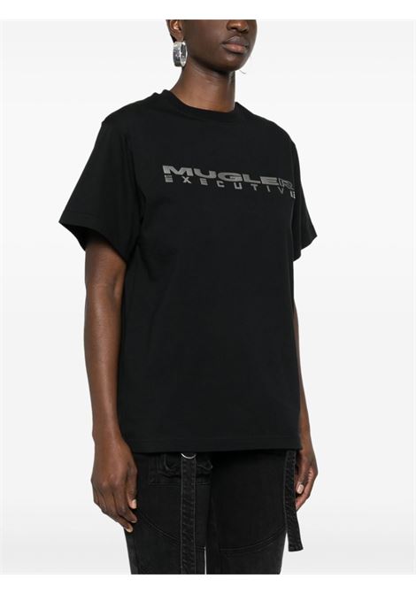 Black Executive logo-print T-shirt ? women  MUGLER | 24P3TS0099C2831999