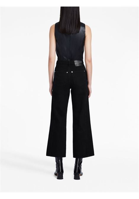 Jeans crop con applicazione in nero - donna PROENZA SCHOULER WHITE LABEL | WL2346185001